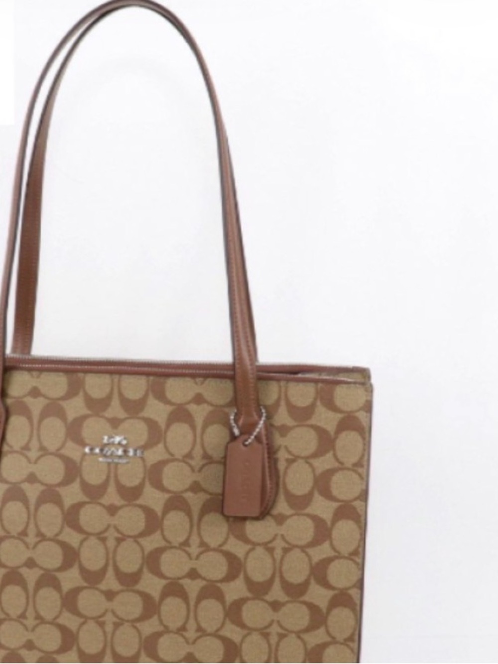Coach NINA Signature Tote Bag In Brown Leather. CL399 EUC - Picture 4 of 10